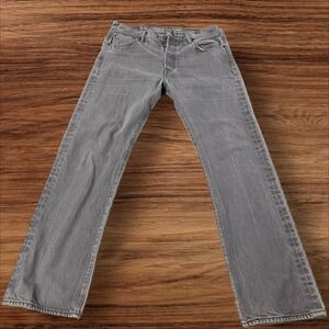 Levi Strauss 501 Mens Gray Button Fly Denim Jeans W34 L30 Straight Fit